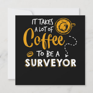 Kaffee Lover Witzige Surveyor Engineer Constructio Einladung