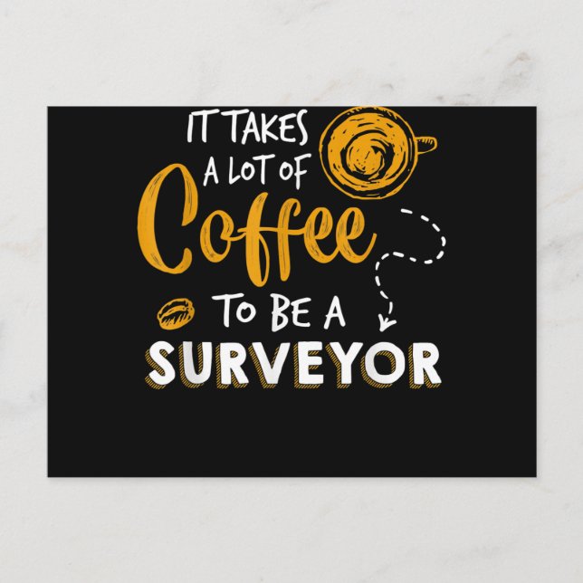 Kaffee Lover Witzige Surveyor Engineer Constructio Postkarte (Vorderseite)