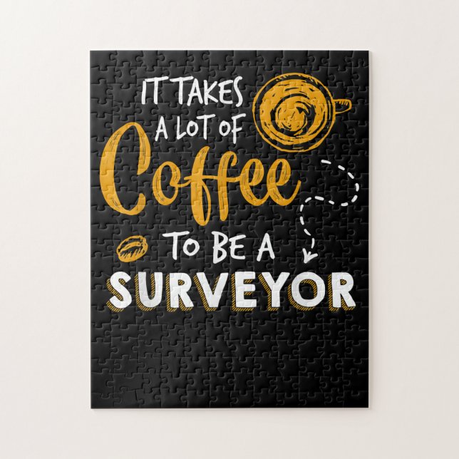 Kaffee Lover Witzige Surveyor Engineer Constructio Puzzle (Vertikal)