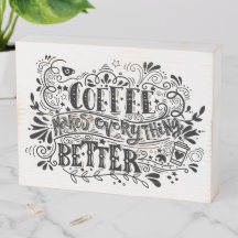 Kaffee Lover Wood Box Zeichen