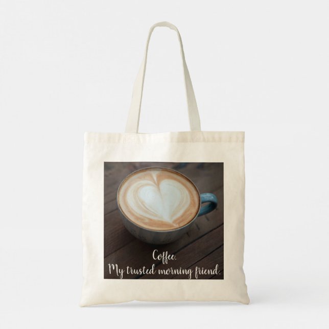 Kaffee Lover's Heart Shape Latte Art Tragetasche (Rückseite)