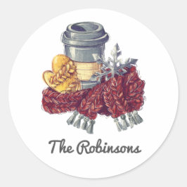 Kaffee Lover's Weihnachtsjubeln Runder Aufkleber