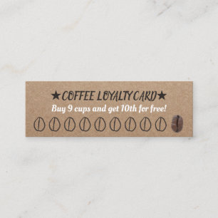 Kaffee-Loyalitäts-Karten-rustikaler Durchschlag 1 Treuekarte