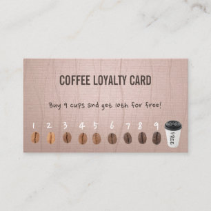Kaffee Loyalitätskarten Vintag Dusty Pink Treuekarte