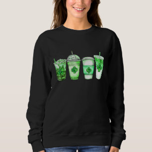 Kaffee Lucky Latte Green St. Patrick's Day Irish S Sweatshirt
