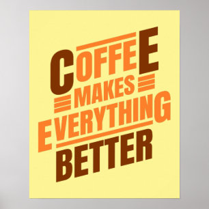 Kaffee macht alles   Funny Sprichwort Poster