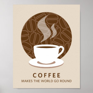 Kaffee macht das World Go Round Art Poster Print