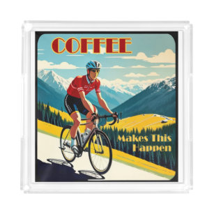 Kaffee macht das zum Fahrradfahren Acryl Tablett