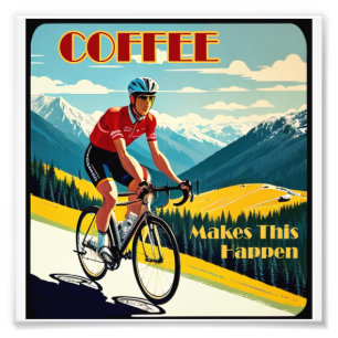 Kaffee macht das zum Fahrradfahren Fotodruck