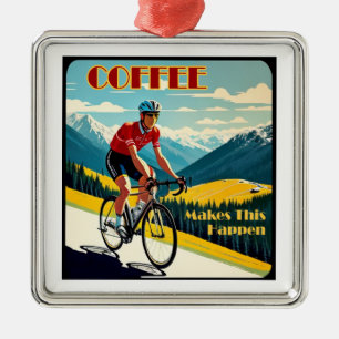 Kaffee macht das zum Fahrradfahren Ornament Aus Metall