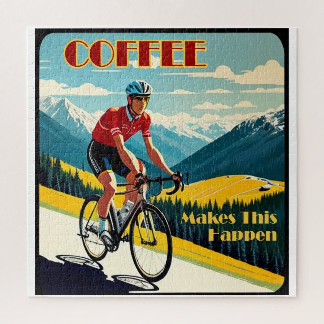 Kaffee macht das zum Fahrradfahren Puzzle (Vertikal)