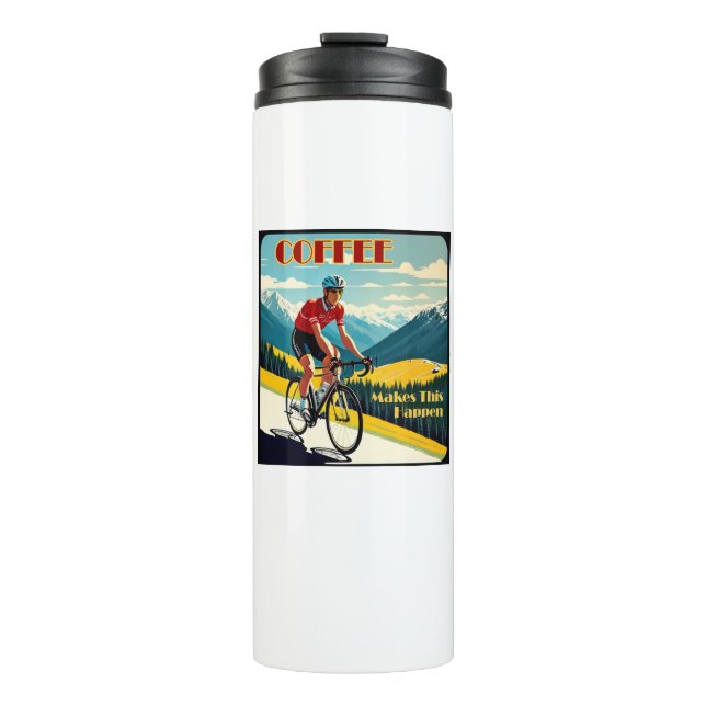 Kaffee macht das zum Fahrradfahren Thermosbecher (Vorderseite)