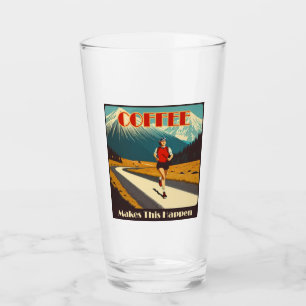 Kaffee macht das zum Laufen Glas