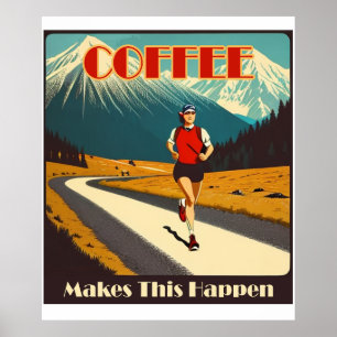 Kaffee macht das zum Laufen Poster
