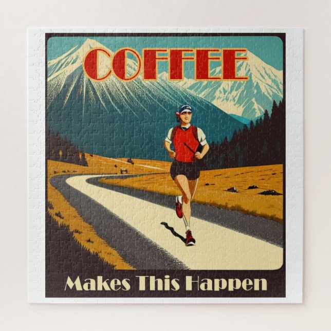 Kaffee macht das zum Laufen Puzzle (Vertikal)
