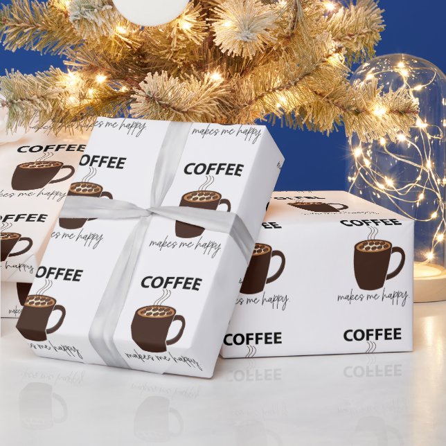 Kaffee macht mich glücklichen Kaffee Geschenkpapier (Feiertage)