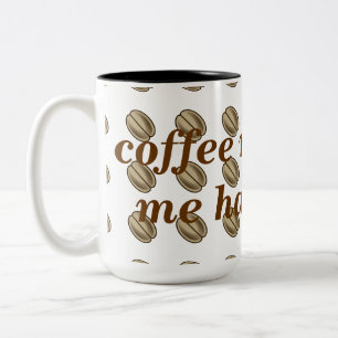Kaffee macht mich überall glücklich bedruckt zweifarbige tasse