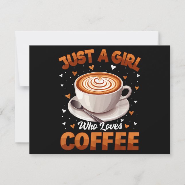 Kaffee Mädchen Frauen nur ein Mädchen, die Kaffee  Save The Date (Vorderseite)