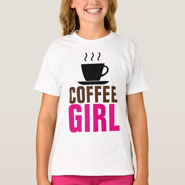 KAFFEE MÄDCHEN KINDER ZEHN T - SHIRT (Vorderseite)