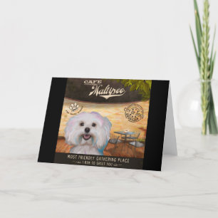 Kaffee Maltipoo Feiertagskarte