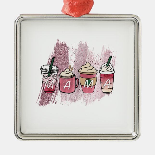 Kaffee Mama Ornament Aus Metall (Vorne)