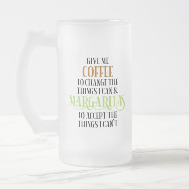 Kaffee & Margarita Lover Sprichwort Mattglas Bierglas (Links)