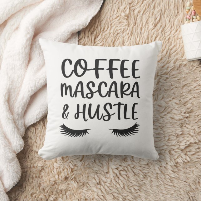 Kaffee Mascara & Hustle Kissen (Decke)