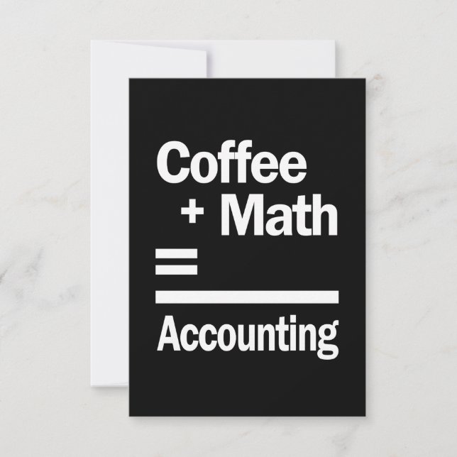 Kaffee + Mathematik = Rechnungslegung RSVP Karte (Vorderseite)