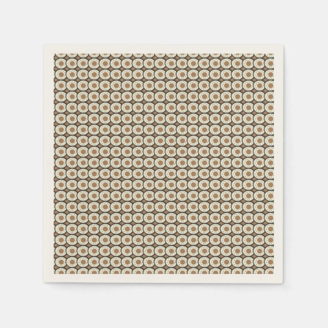 Kaffee Mattiert Donuts Brown Paper Plate Serviette (Vorderseite)