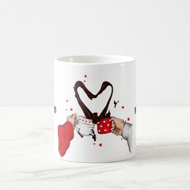 Kaffee Meet Liebe Kaffeetasse (Mittel)
