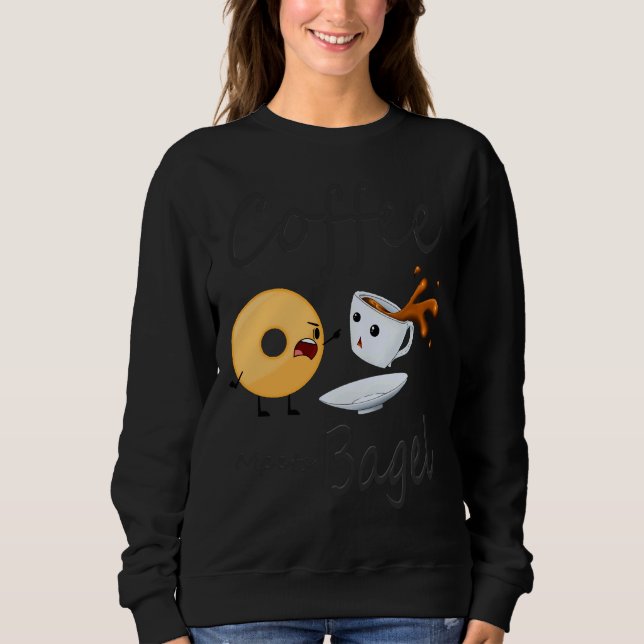 Kaffee Meets Bagel Kaffee Peloton Wein Sweatshirt (Vorderseite)
