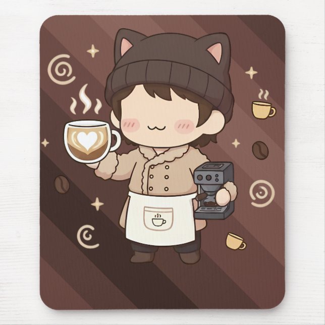Kaffee Meister Espresso Experte Kunst Mousepad (Vorne)