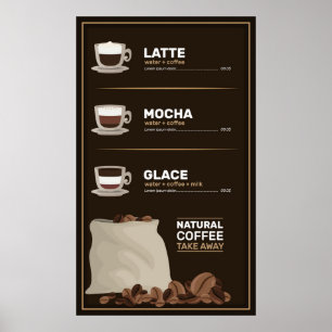 Kaffee-Menü Poster