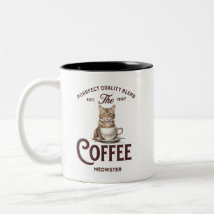 Kaffee Meowster: Funny Cat Lover Geschenk, pawsiak Zweifarbige Tasse