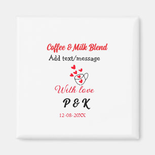 Kaffee & Milch Liebespaar Kaffee rotes Herz n Magnet