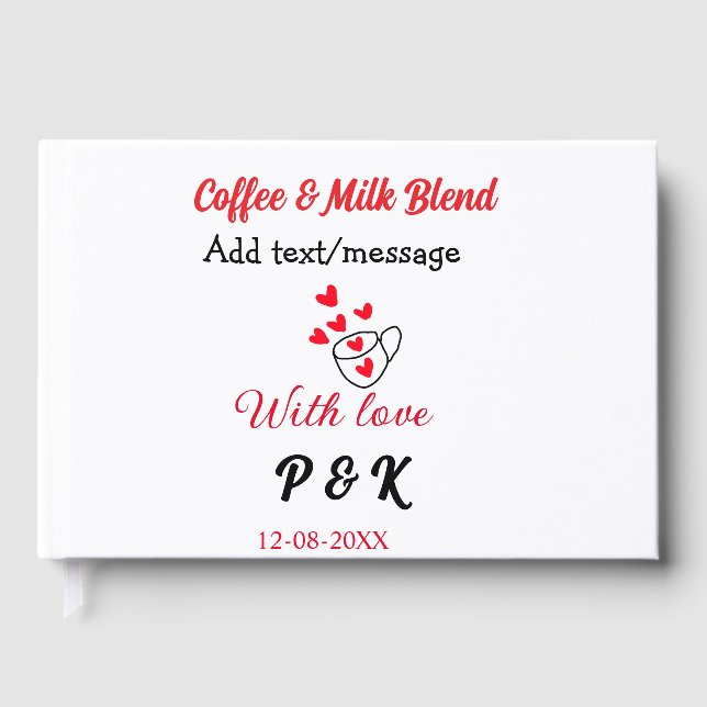 Kaffee & Milch Mischung Liebe Pärchen Kaffeehaus R Gästebuch (Vorderseite)