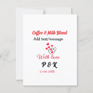 Kaffee & Milch Mischung Liebe Pärchen Kaffeehaus R Postkarte