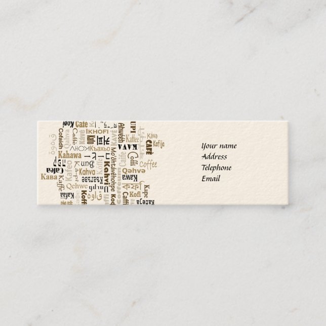 Kaffee Mini Visitenkarte (Vorderseite)