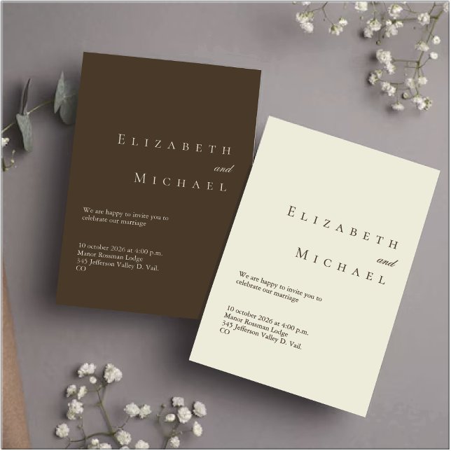 Kaffee-Minimalist-Boho-Elegant-Script-Hochzeit  Einladung (Von Creator hochgeladen)