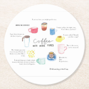 Kaffee mit 9 Enneagramm Typen Untersetzer