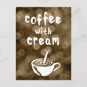 Kaffee mit Creme Bokeh Postkarte