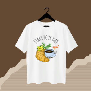 Kaffee mit Croissant T-Shirt