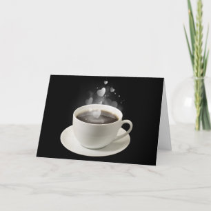 Kaffee mit dem Valentinherz Feiertagskarte