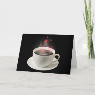 Kaffee mit dem Valentinherz Feiertagskarte