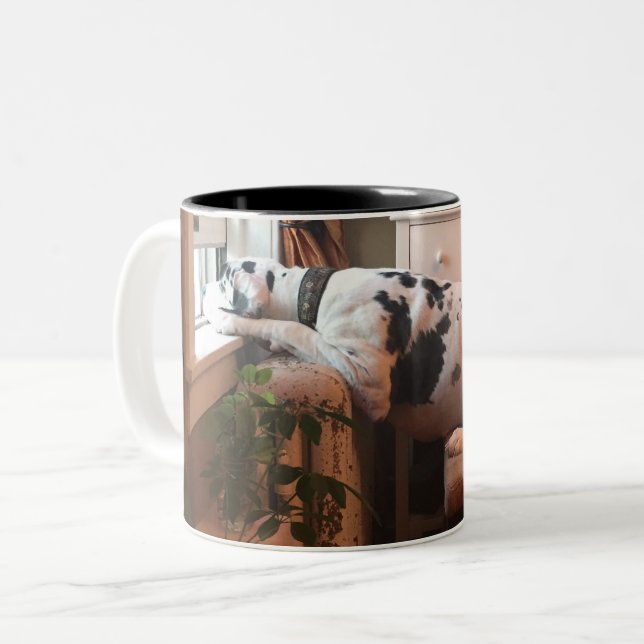 Kaffee mit Dottie! Zweifarbige Tasse (Vorderseite Links)