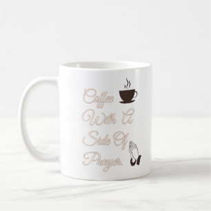 Kaffee mit einer Seite des Gebets Kaffeetasse