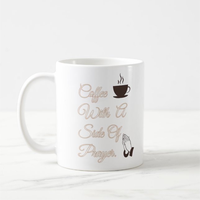Kaffee mit einer Seite des Gebets Kaffeetasse (Links)
