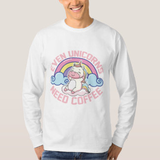 Kaffee mit Einhorn T-Shirt