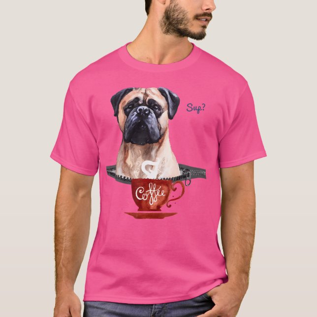 Kaffee mit Fawn Boxer T-Shirt (Vorderseite)