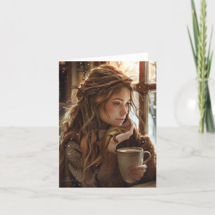 Kaffee mit geklappter Karte